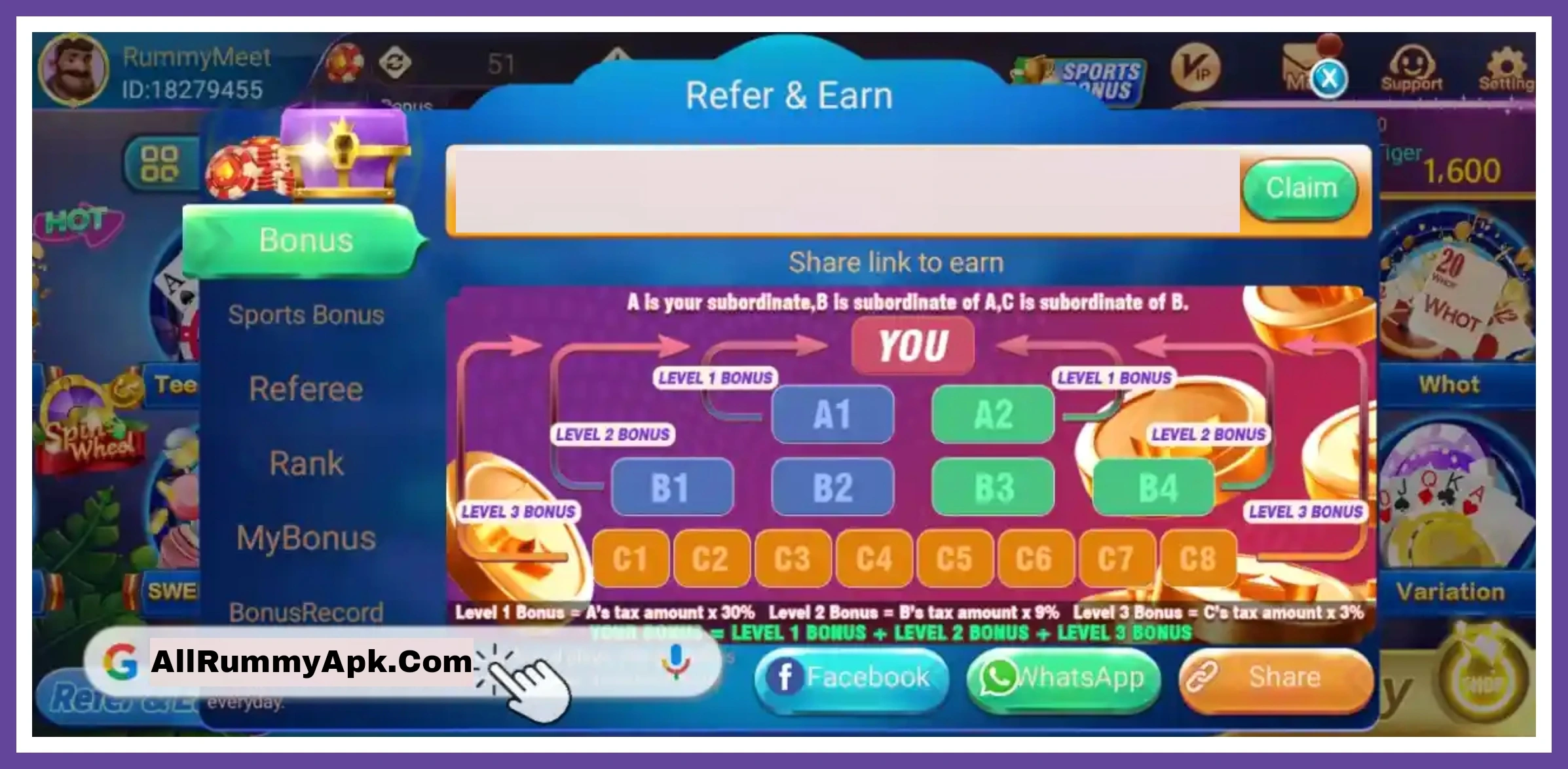 Meet Rummy Refer & Earn